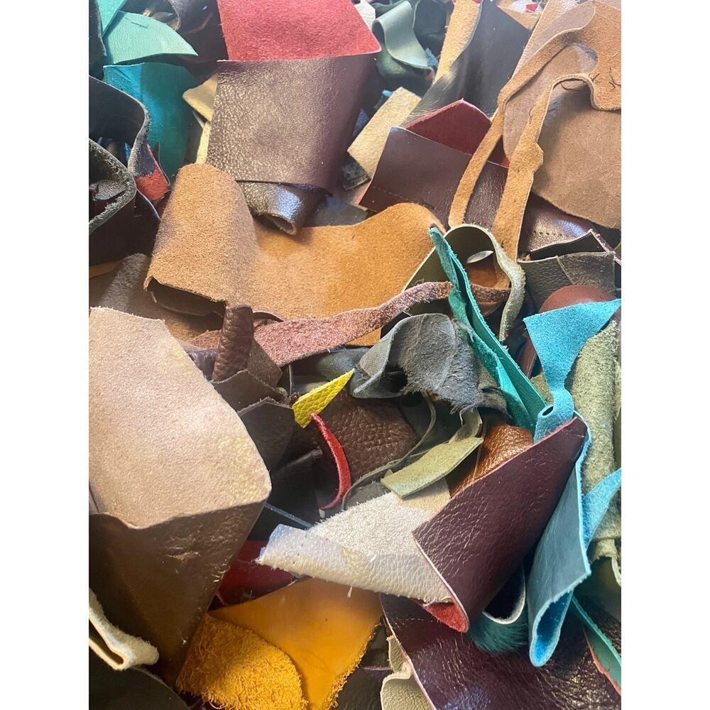 Genuine Leather Scrap, Remnants - Vibrant Colors, Neutral Tones, over 4 LB Mix